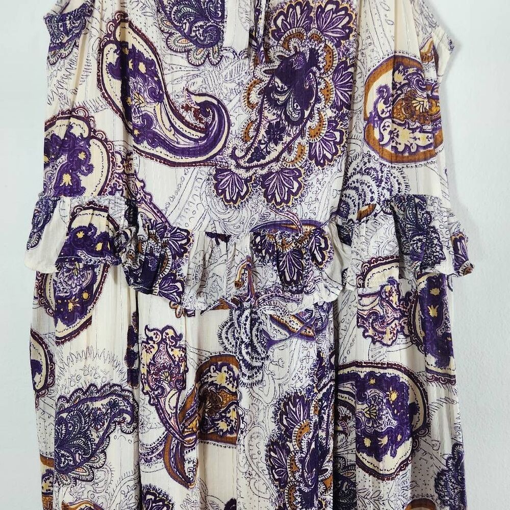 Band of the Free Paisley Tiered Maxi Dress Size Small Wedding Guest Dress - Picture 5 of 10